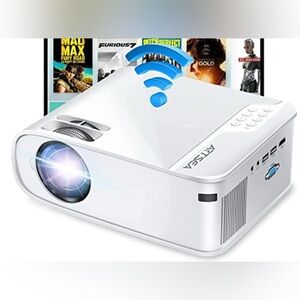 ARTSEA 1080P Mini Projector, 5G WiFi 9500L Movie Projector 4K & 300" Display